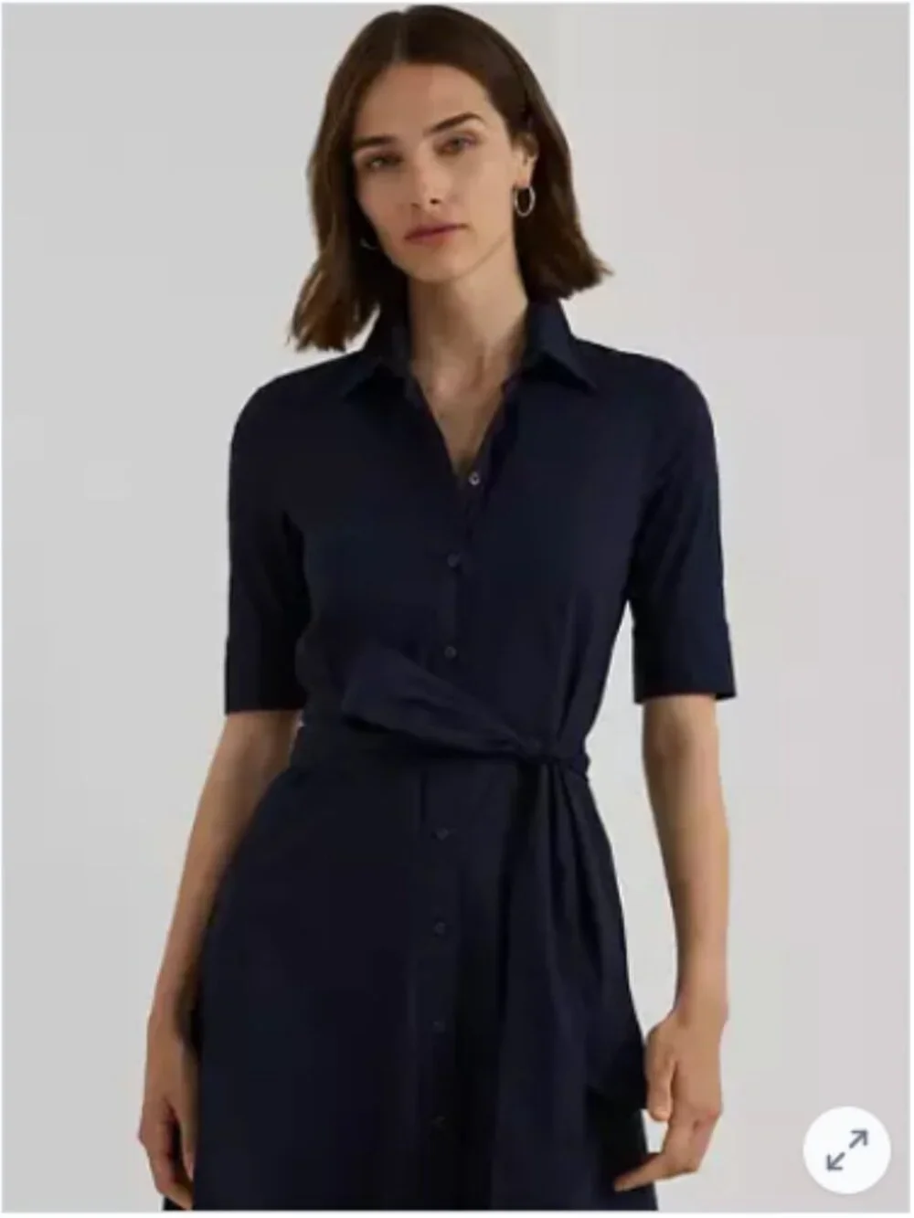 Ralph Lauren Belted Cotton Blend Shirtdress - Picture 3 of 6